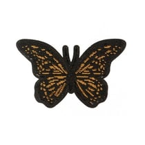 Ecusson thermocollant Papillon sequin doré XL 9x10cm