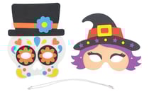 Masques d'Halloween pour enfant Tête de mort et Sorcière