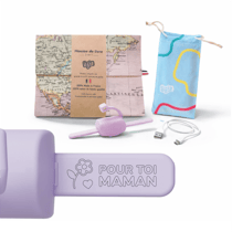 Pack Lampe + câble + pochette microfibre + housse livre - Violet - Message Pour Toi Maman - Lizia