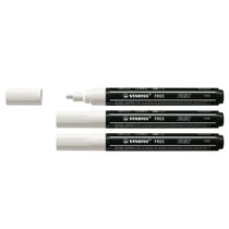 Lot de 3 marqueurs peinture acrylique pointe moyenne T300 - STABILO - Blanc
