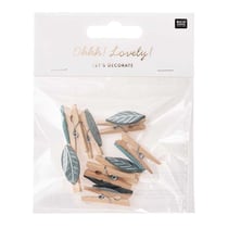 8 pinces décoratives - Feuilles vertes