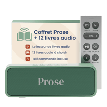 Prose Coffret Premium - Lecteur de Livres Audio + 12 Livres au Choix - sans Écran, Interface Intuitive - Idéal Cadeau Parents et Seniors - Prose