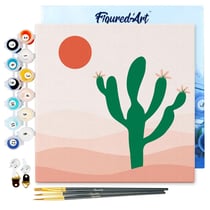 Mini Peinture par Numéro Figured'Art 20x20cm avec cadre Cactus - Petit Format