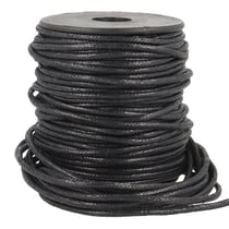 Bobine 35m cordelière aspect cuir 2mm noir