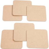 6 sous-verres en bois à décorer - 10 x 10 cm