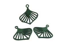 4 Breloques forme feuille 23*22mm vert