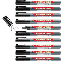Lot de 10 marqueurs pour tableaux blancs - EDDING 361 - Noir - Pointe fine 1 mm