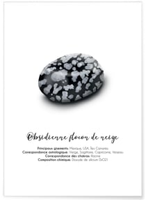 Affiche Obsidienne flocon de neige | A3 : 29,7x42cm