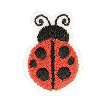 Ecusson thermocollant coccinelle rouge/noir 2,5cm x 2cm