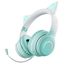 Casque Audio Sans Fil Oreilles De Chat RGB Pour Gaming Et Musique Vert YONIS