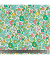 Tissu Fleuris Betsy Bleu et vert