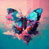 Kit diamond painting Papillon 30 x 30 cm