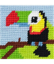 Kit Canevas soudan Titouan le toucan 15 x 15 cm - Com'1 Idée Multicolore