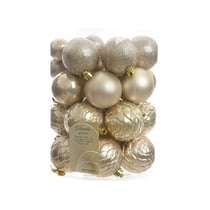 Assortiment 38 Boules Noël Perle Rose