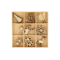 27 mini silhouettes en bois - Noël ecossais - ARTEMIO