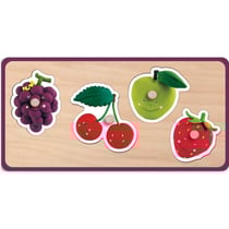 Puzzle en bois quadrifruits - 4 pieces - janod - puzzle a encastrer - puzzle avec boutons