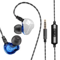 Casque Sport HiFi Intra-Auriculaire Quad-Core Son HD Ergonomique Confortable Bleu YONIS