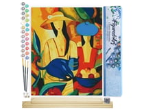 Peinture par Numéro Figured'Art - Femmes et Chat bleu - Kit de Loisir Créatif DIY Numéro d'Art Complet - 40x50cm toile roulée + châssis en bois à monter