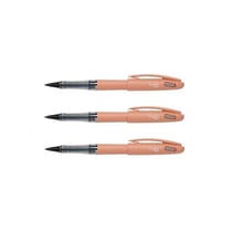 Lot de 3 feutres plume - PENTEL - encre noire - corps pastel orange - Tradio TRJ97