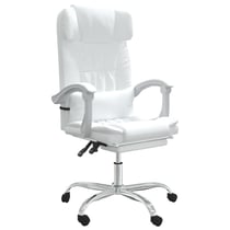 Fauteuil de massage inclinable de bureau informatique étude similicuir blanc 02_0025397