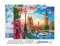 Peinture par Numéro Figured'Art avec Cadre - Londres au printemps - Kit de Loisir Créatif DIY Numéro d'Art - 40x50cm toile tendue sur châssis