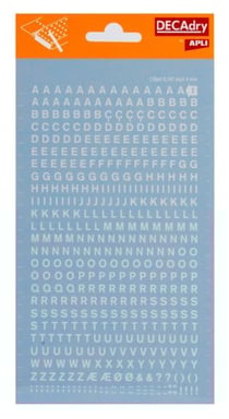 Lettres alphabet Transfert Blanc 4mm Typo simple