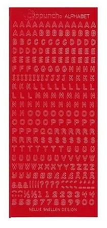 Planche de stickers rouge alphabet majuscules NELLIE SNELLEN