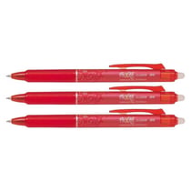 Lot de 3 Stylos roller rétractables Frixion Ball Clicker pointe fine Rouge