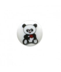 Carte de 4 boutons Ourson noir/blanc 15mm - Distrifil Noir