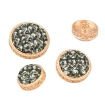 Lot de 3 boutons rond bijou couvert vert normandie