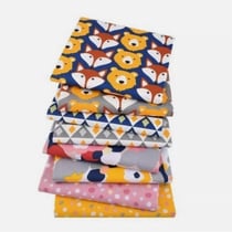 8 coupons tissu patchwork coton couture 40 x 50 cm TONS ORANGE BLEU ET 544