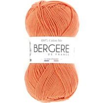Pelote de laine - Saumon - 100% coton bio - 3mm - Tricot et crochet - Bergère de France