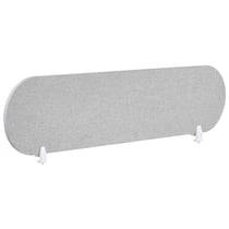 Séparateur de Bureau Gris Clair en PET Acoustique Recouvert de Tissu 160 x 40 cm avec Pinces de Fixation