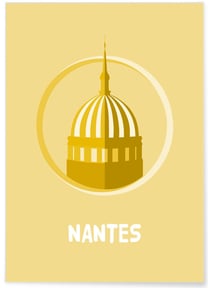 Affiche ville Minimaliste Nantes | A3 : 29,7x42cm