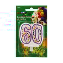 Bougie anniversaire nombre 60