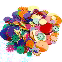 Paillettes, rondes, dim. 10-25 mm, ass. de couleurs, 250 gr/ 1 Pq.
