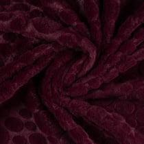 Tissu Fausse fourrure pois en relief uni Bordeaux