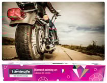 Diamond Painting Broderie Diamant LUMINLIFE 66x44cm, 5D, diamants ronds - Style Harley