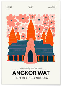 Affiche Cambodge Angkor Wat | A3 : 29,7x42cm