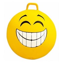 Ballon sauteur smiley sourire 65 cm jaune - skippy ball - jeu pour rebondir enfant