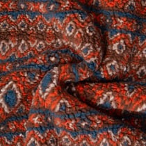Tissu Fausse fourrure Teddy Sherpa ethnique sur fond Marron chocolat