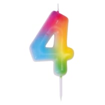Bougie multicolore - chiffre 4
