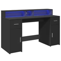 Bureau table poste de travail meuble d'ordinateur informatique étude avec lumières LED