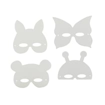 MégaCréa DIY - Masques enfant animaux carton blanc 17 x 22 cm x 12 pièces