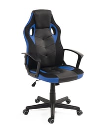 Chaise gaming SENA, Style racing, dossier inclinable, pivotant (noir bleu)