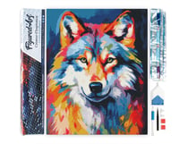 Diamond Painting Broderie Diamant Figured’Art 40x50cm toile entière roulée avec diamants carrés - Loup Coloré Abstrait