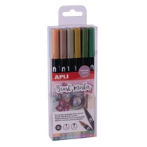 Pack de 12 feutres double-pointe couleurs vintage assorties.