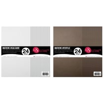 48 papiers Scrapbooking Calcaire + Marron - 300g/ m²