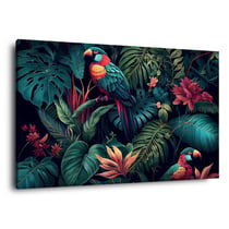 Tableau sur toile perroquets 45x65 cm