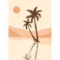 Tableau sur toile illustration palmiers 30x45 cm
